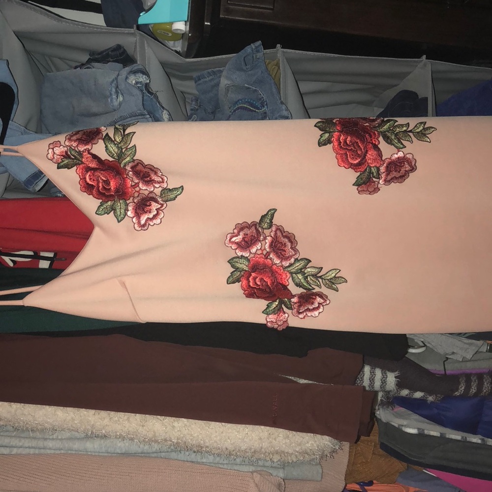 Rose pink body con dress